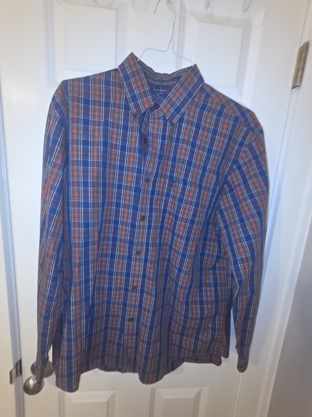 Arrow Men's Plaid Button-Down Shirt in Blue and Red